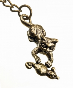 Keychain Cat with Mouse UVDQ2R