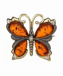 Brooch Butterfly with rhinestones 1041VV