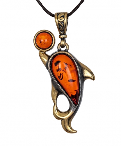 Dolphin pendant with ball YJRI1G