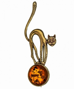 Brooch Cat on a ball Y7ESLB