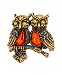 Owl brooch on a branch 6GSCUQ