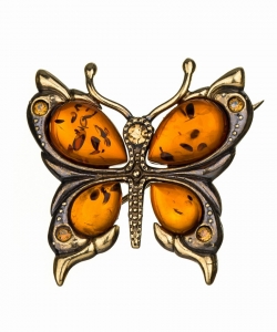 Brooch Butterfly with rhinestones-2 QHG8UR