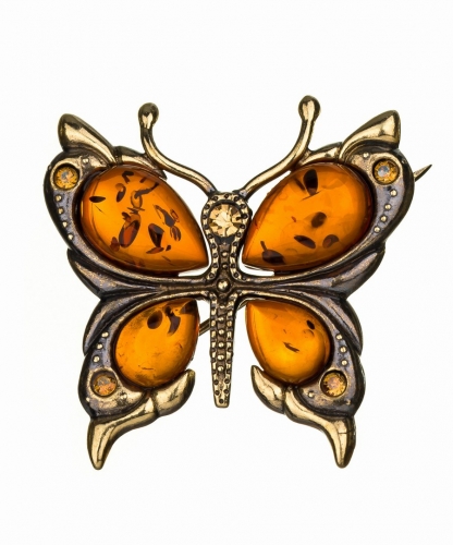 Brooch Butterfly with rhinestones-2 QHG8UR