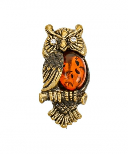 Brooch Owl on a branch 3MVDPA