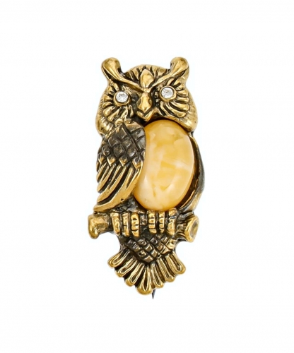 Brooch Owl on a branch 3MVDPA