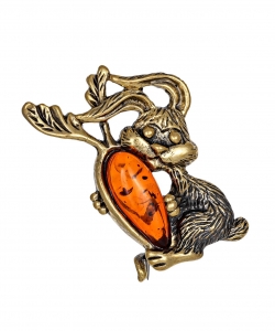 Brooch Hare with carrot KUIOIU