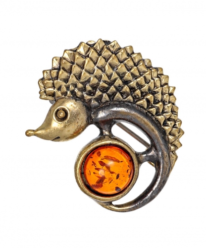 Brooch Hedgehog on a ball QAFN15