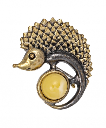 Brooch Hedgehog on a ball QAFN15