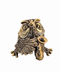 Owl bird with saxophone without stand 7ULVP5