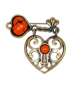 Brooch Heart with key UJZV9G