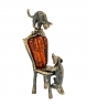 Dog Dachshund and Cat on chair P9IZOR