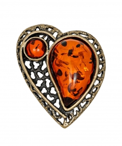 Brooch Heart for two Q2E174