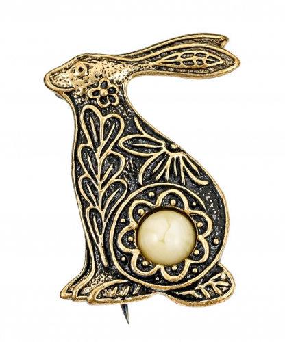 Brooch Hare Painted 10MLV8