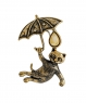 Brooch Cat under an umbrella OKLUM0
