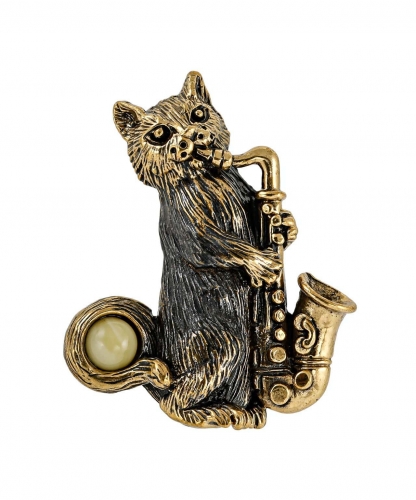 Brooch Cat Saxophonist RK3QRV