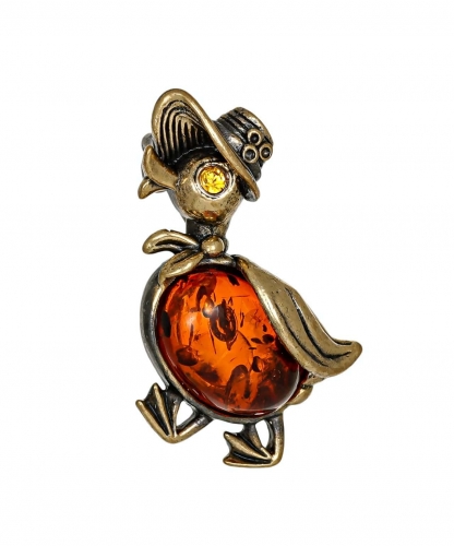 Brooch Duck in a hat AZZO6X