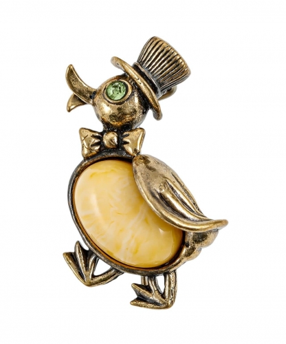 Brooch Duckling in a bowler hat UUS6OO