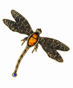 Dragonfly brooch with rhinestones FW2212