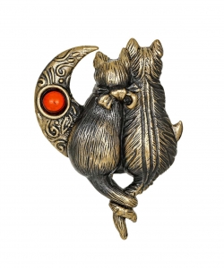 Cats Moon Date Brooch NPDGNZ