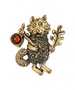 Brooch Little Wolf in the Fog YFD5V8