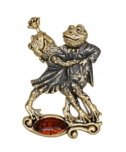 Frog Brooch in Tango 93AK9S