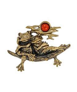 Frog Brooch under the Moon 9ZB29V