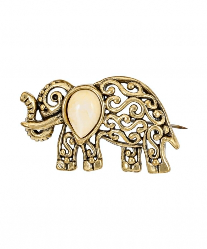 Elephant lace brooch WONICX