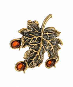 Brooch Grape Leaf Rain 33Y88G