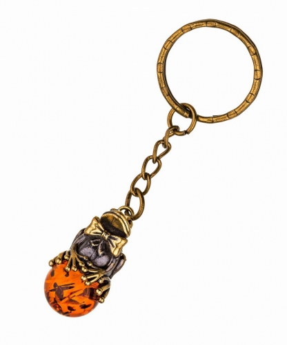 Keychain Frog on a ball with a bow B2747P